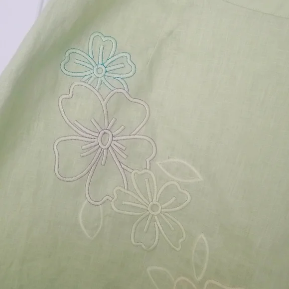 Malcolm & Co Light Green Linen Skirt Size 10 - Picture 2 of 6